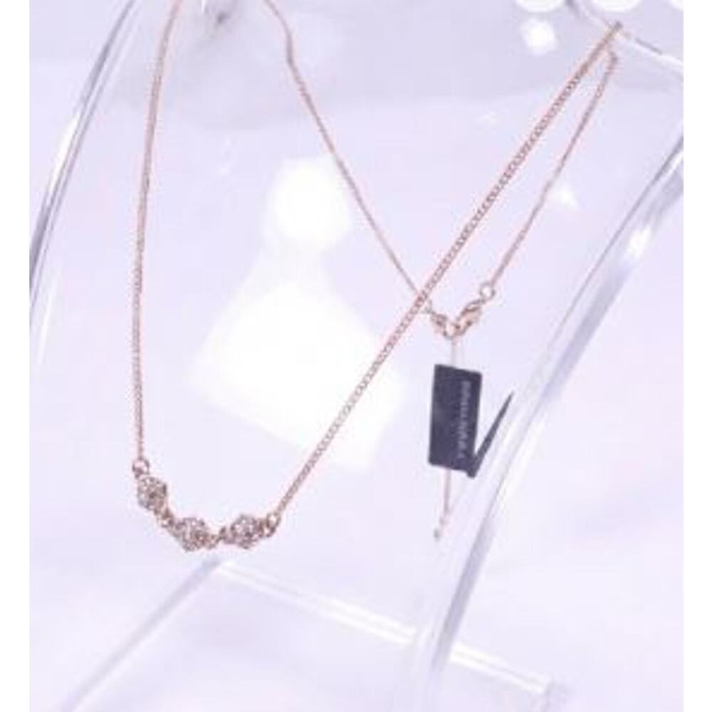 Banana Republic Women's Pave Crystyal Triple Ball Dainty Necklace NWT 45